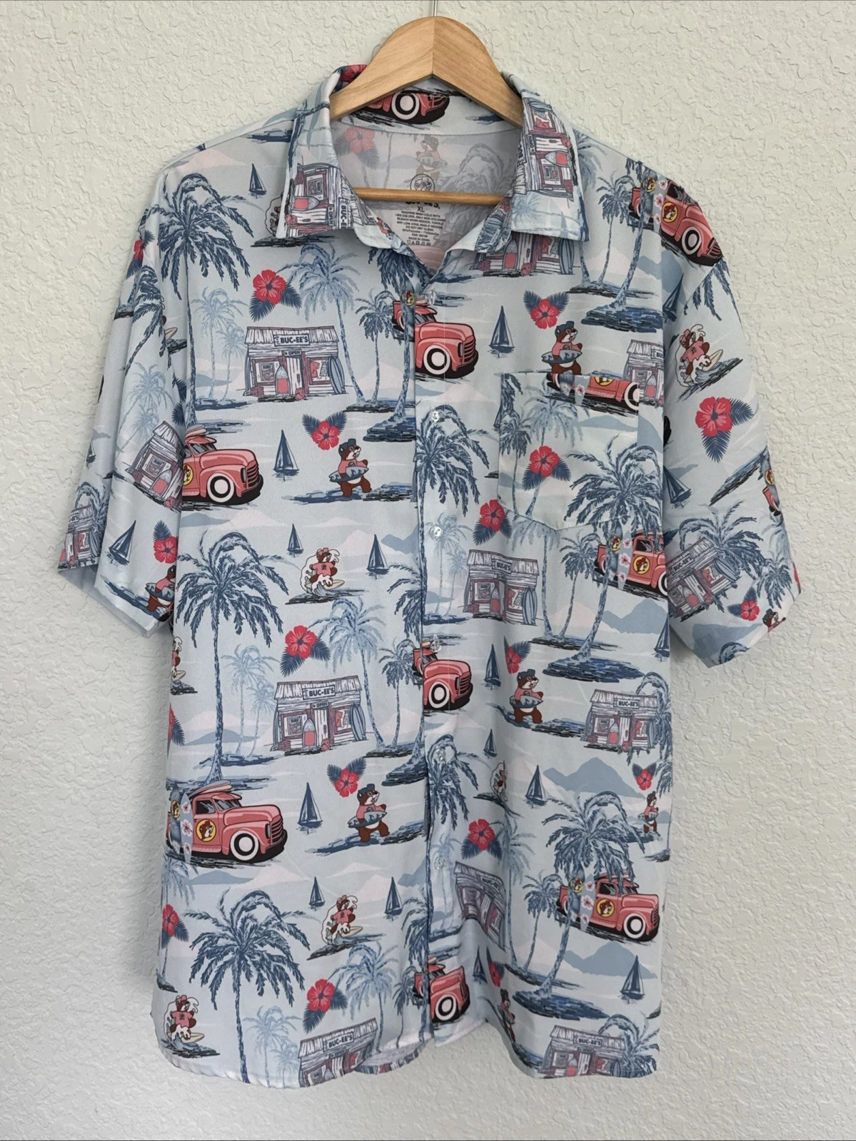 Buc-ee’s Hawaiian Button Down Shirt Blue Size XL
