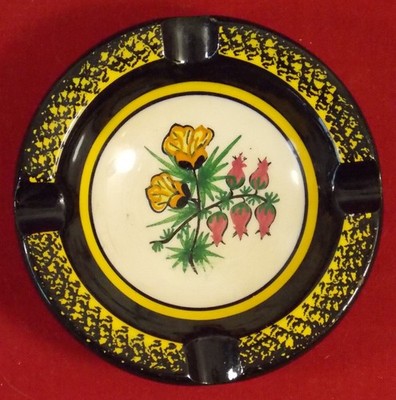 Vintage Unusual Quimper French Faience Ashtray 1920's-50's