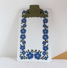 Vintage 70s Taunton Vale melamine clipboard retro flowers shopping list holder