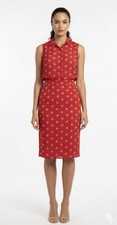 Vintage 100 Silk Red Polka Dot Set Office Siren Retro Co-ord Chic 90s sz6