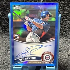 2011 Topps Chrome Ben Revere Rookie On Card Auto Autograph Blue #58/199 ????. rookie card picture