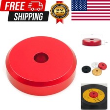 Red Aluminum 45 RPM Record Adapter for Record Player 7" Vinyl Turntable