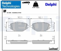 Delphi LP3708 Bremsbelagsatz FüR Scheibenbremse Bremsbelagsatz