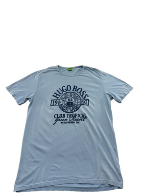 Hugo Boss 1997 Club Tropicana Hellblau XL Baumwolle T-Shirt