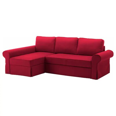 Ikea covers set for Backabro Sofa Bed with Chaise in Nordvalla Red