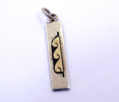 Indianer D. SKEETS Navajo Sterlingsilber 14k Gold Anhänger Charm Erkennungsmarke