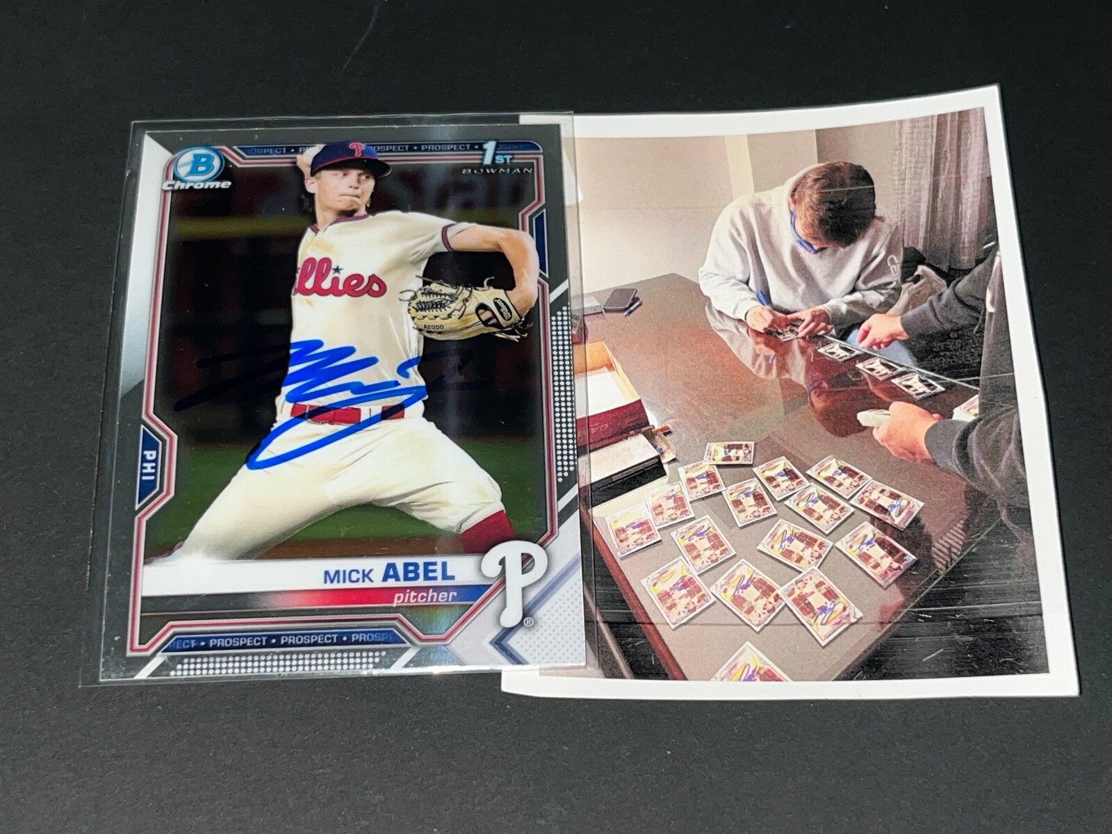 Mick Abel Phillies Auto Signed 2021 1st Bowman Chrome _