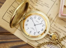Vintage 40mm quartz pocket watch Chaika Japan mov Miyota