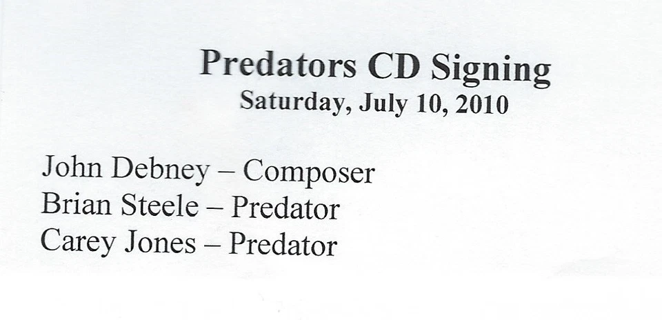Predators (2010) Complete Score CD / signed by Composer John Debney + Actors!!! - Bild 3 von 3