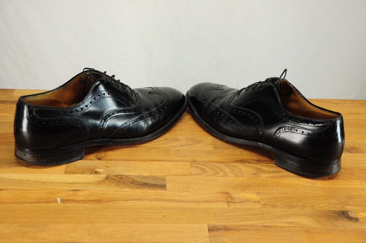 Johnston & Murphy Aristocraft Black Leather Wing Tip Oxford Men's