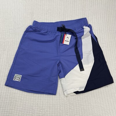 Puma x Butter Goods Mens Nylon Shorts Baja Blue White 532444-82 NEW Size Small