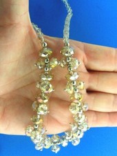 Vintage Aurora Borealis Crystal Beaded Choker Necklace 1/2x18"