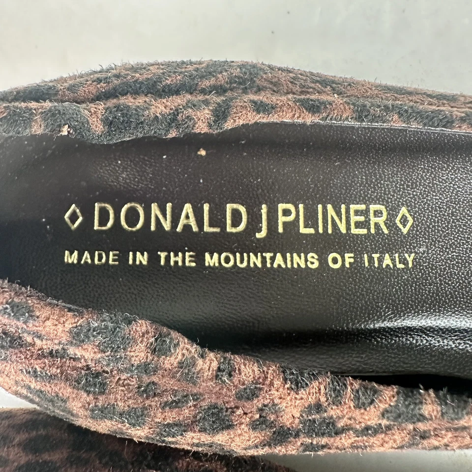 Zapatos planos de ballet Donald Pliner Arlie animal leopardo 6 M sin cordones punta cuadrada Foto 4 de 4