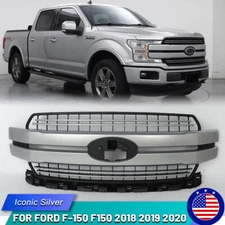 Iconic Silver Front Bumper Grille Assembly For 2018-2020 Ford F-150 F150 Lariat