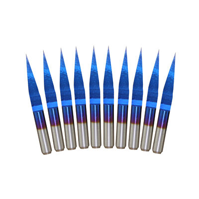 10pcs Nano-Blau beschichteter Fräser mit V-Form PCB-Gravierstichel CNC-Fräser