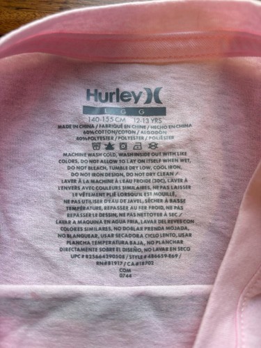 NWOT Hurley Girls Pink Camo Graphic Long Sleeve T-Shirt Youth Size Large - Picture 5 of 6