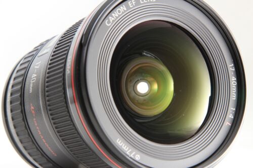 N MINT TESTED/Canon EF 17-40mm f/4 L USM Wide lens w/Caps Hood from Japan E30