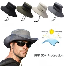 Adjustable Bucket Sun Hat for Men Women Waterproof Wide Brim Boonie Fishing Cap