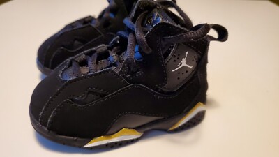 Nike Air Jordan Retro True Flight Shoes Size 5C (TD) Black Gold White