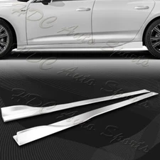 86" x 4" Universal Painted White Side Skirt Extension Rocker Splitters Lip 6pcs