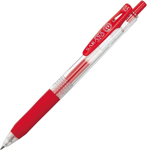 Zebra Gel Ball Pen Sarasa Clip 0.5 RED (5 unit pack) - Picture 2 of 3