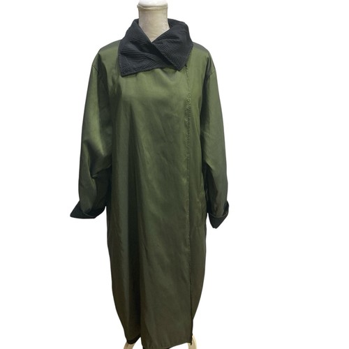 Abrigo largo reversible para mujer MARALYCE FERREE TALLA XL negro verde elegante diseñador - Imagen 9 de 16