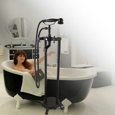 FLOOR FREE STANDING BATHTUB ROMAN TUB FAUCET HAND SHOWER ORB
