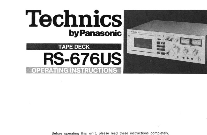Technics RS-676U 取扱説明書付 Technics RS-676US Tape Deck Owners Instruction Manual Reprint | eBay