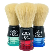 Omega Shave Synthetic Fiber Shaving S Brush Series Choice of 3 Colors Ship Boxed