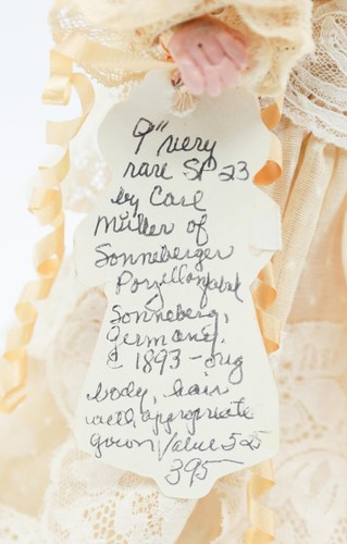 Antique Bisque Germany Sonneberger Muller 9" Doll Rare SP 23, Victorian Gown - Picture 6 of 19