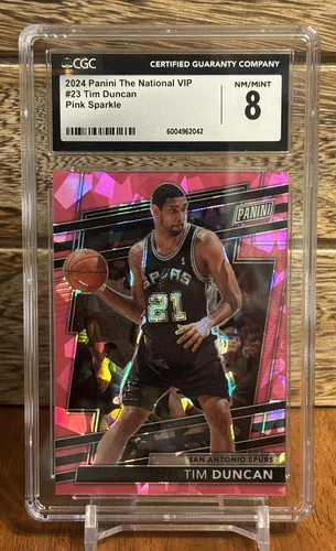 Tim Duncan 2024 Panini NSCC VIP Gold Pink Sparkle /88 #23 CGC 8