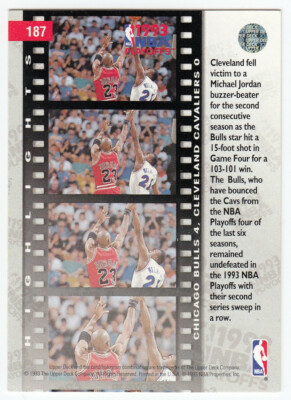 Upper Deck Basketball Trading Card #187 (1993) - NBA Playoffs