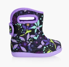 New BOGS II Cartoon Flowers Waterproof Fur Lined Boots Size 6 Toddler Kids Baby