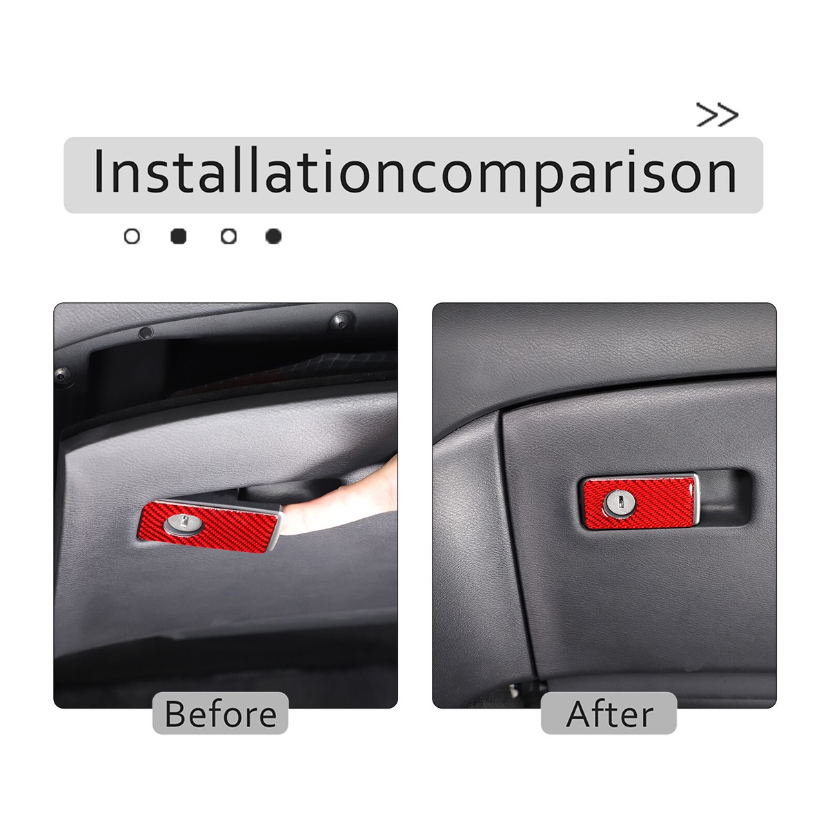 Red Carbon Fiber Glove Box Switch Trim Sticker For INFINITI Q50