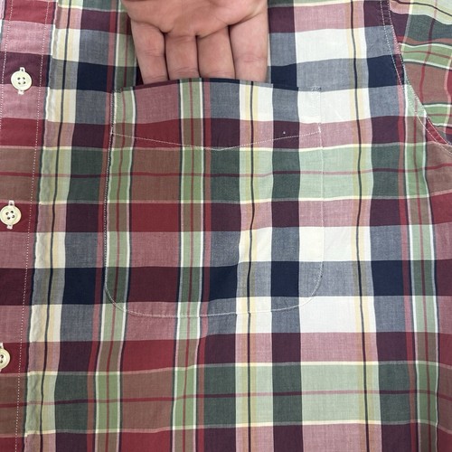 vintage J CREW Shirt Men’s Large Plaid Check flannel camp Hong Kong oarsman 90s - Picture 3 of 13