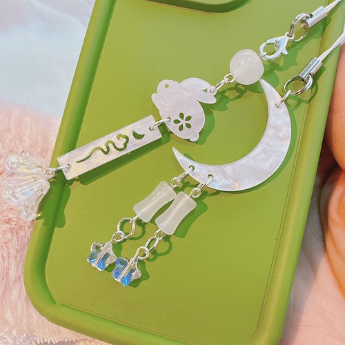 Creative Moon Rabbit Beaded Phone Lanyard Chinese Style Mobile Phone Charm Wa - 第 9/14 張圖片