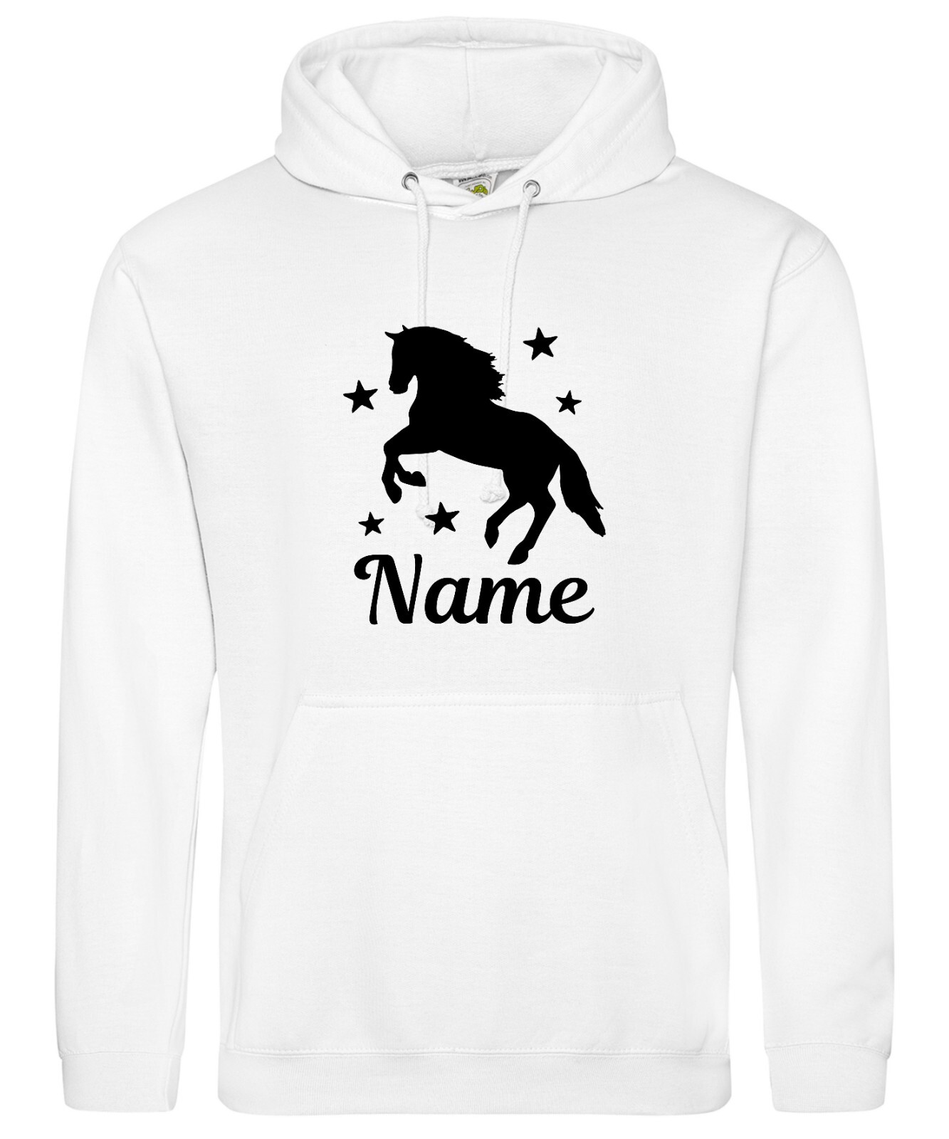 Felpa con Cappuccio Personalizzata Tuo Nome Cavallo Pony Divertente Regalo Equitazione Unisex Top