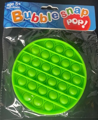Bubble Silicone Sensory Snap Pop Fidget It Toy Relief NEON Green Round