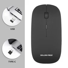 Rechargeable Noiseless 2.4G Wireless Mouse USB Type C Receiver Mice W/ Mouse Pad