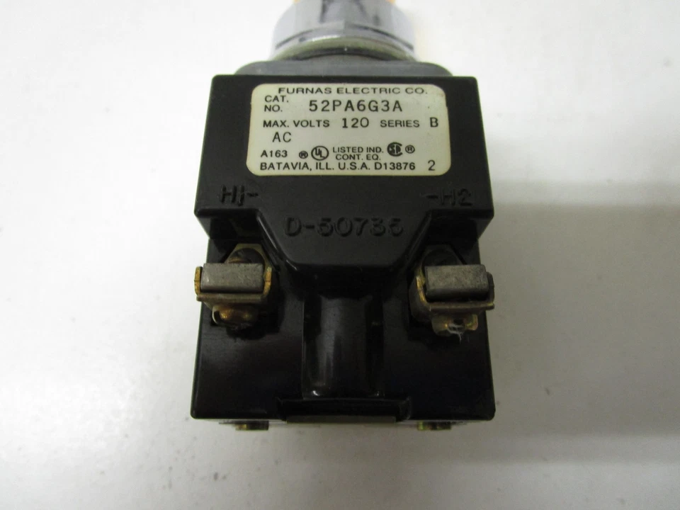 FURNAS 52PA6G3A SERIES B AMBER ILLUMINATED PUSH-BUTTON - USED - FREE SHIPPING - Image 3 of 4