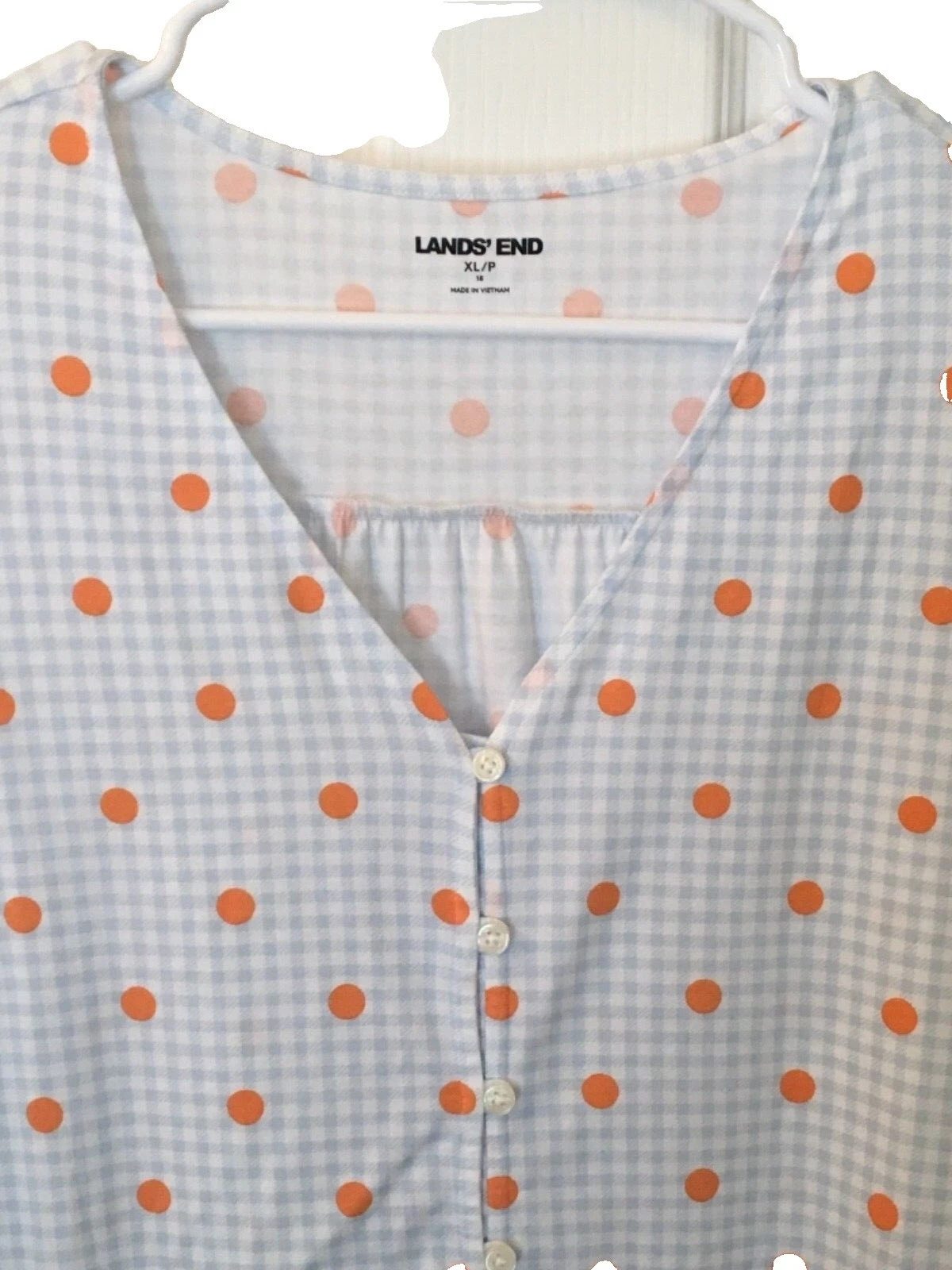 Lands 'End lunares blusa top para mujeres