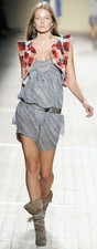 NWOT ISABEL MARANT MAINLINE Runway Dress SZ 0 Blue White Silk Sleeveless XS