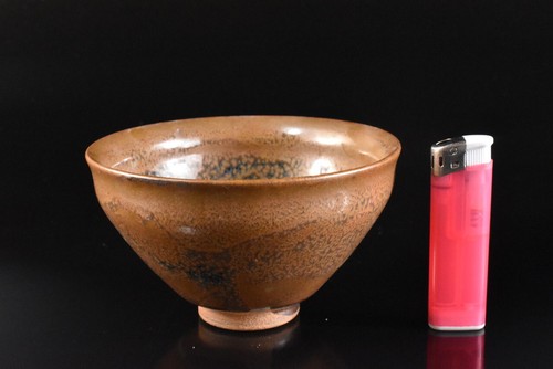 U306: XF Chinese Brown glaze Shapely TEA BOWL Tenmoku chawan - Picture 8 of 8