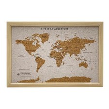World Travel Map Pin Board Pins Splosh Personalised Planner Maps Cork White