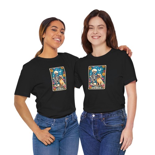 The Dog Lover Tarot Card Skeleton Halloween Unisex T-Shirt Dog t-shirt - Picture 5 of 7