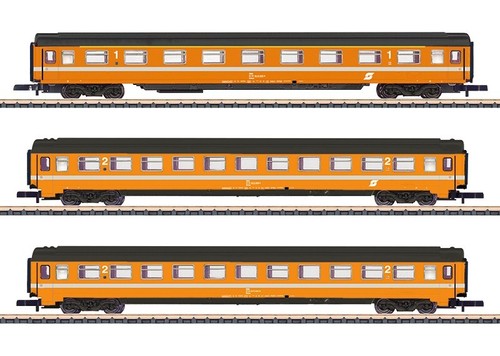MÄRKLIN 87343: 3 Eurofima-Schnellzugwagen der ÖBB, 1x1.Kl., 2x2.Kl., Z, NEU | Zustand: Neu
