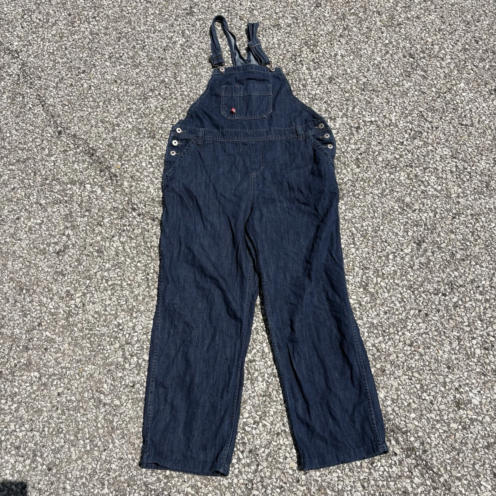 Dickies Overalls Denim Women’s Relaxed Fit Bib Carpenter Large Grunge