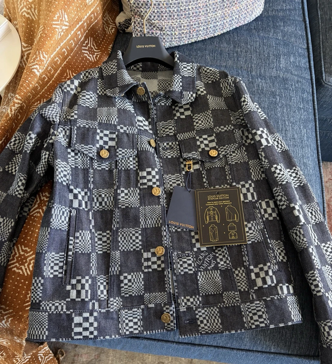 Louis Vuitton Blue Coats, Jackets & Vests Cotton Outer Shell for