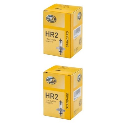 2x HELLA STANDARD R2 (BILUX) HALOGEN GLÜHLAMPEN 12V 45/40W P45T | 8GD 002