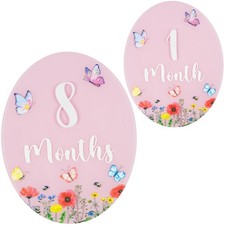 Baby Monthly Milestone Sign Acrylic Card Newborn Photography Prop Announcement